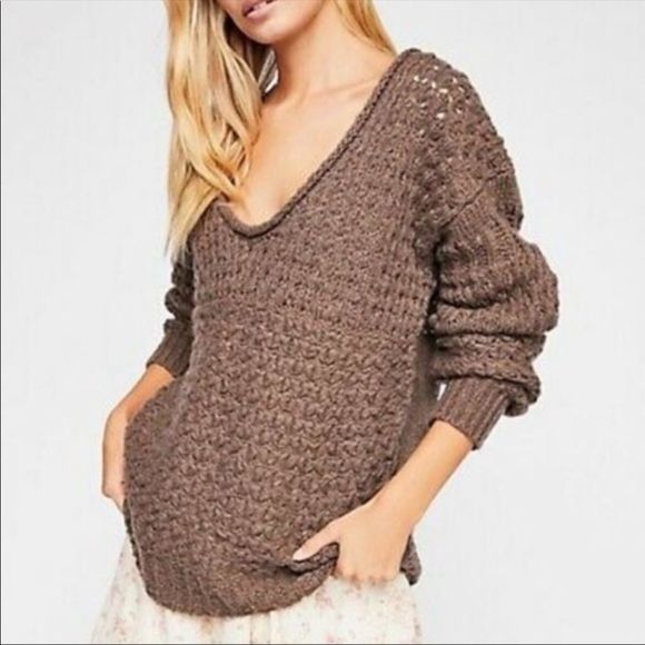 Free People Sweaters - Free People Chunky knit Crochet pullover Sweater M